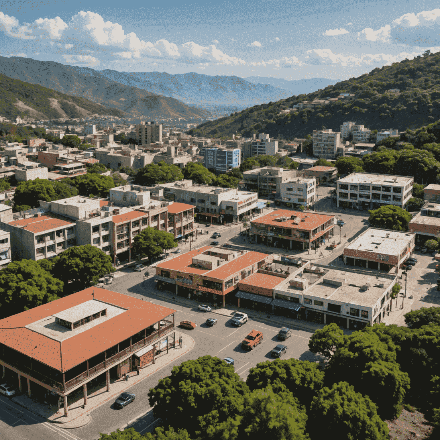 Vista panorámica de Las Peñas con varias cafeterías de juegos de mesa visibles